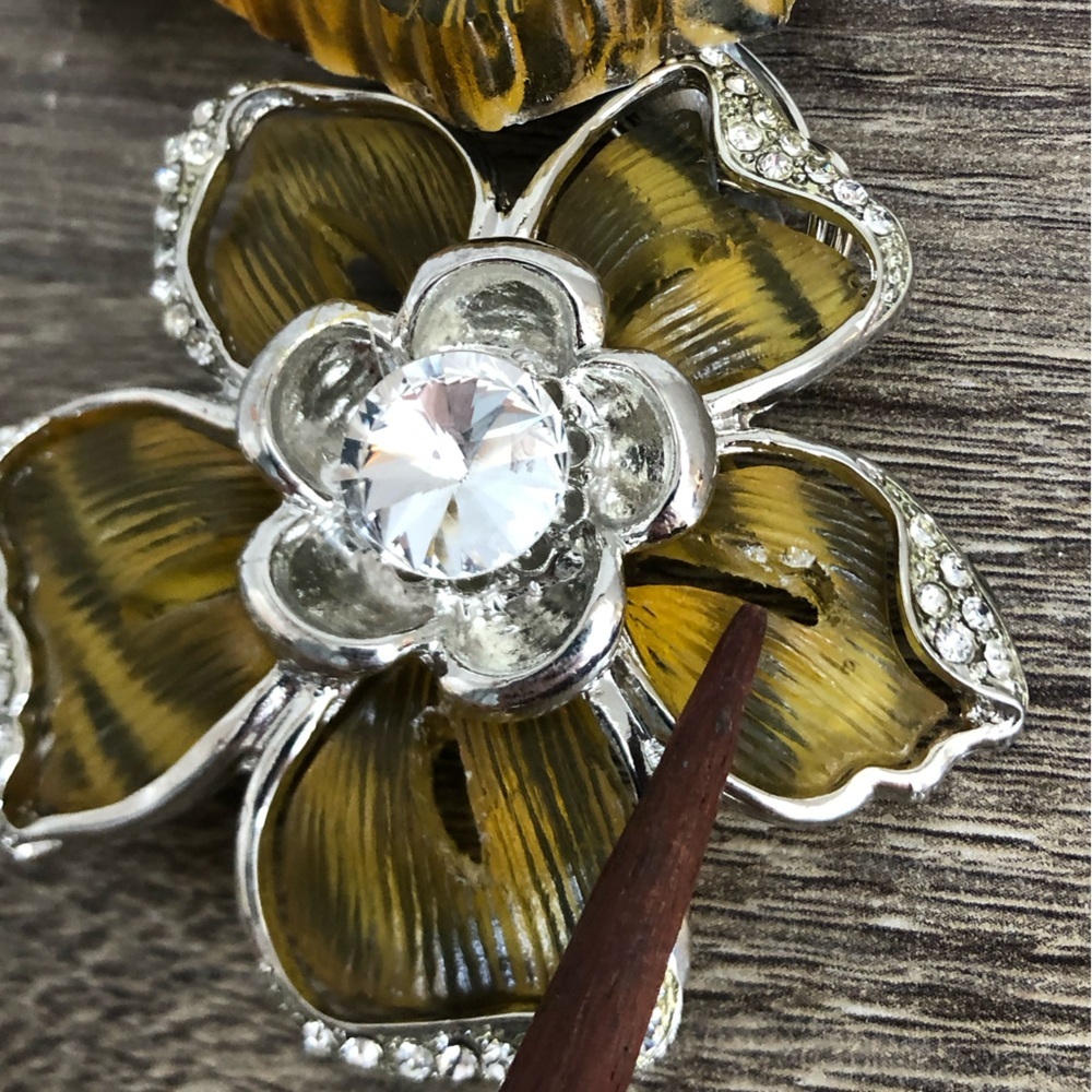 Vtg Chunky Floral Bib Necklace - Picture 14 of 16